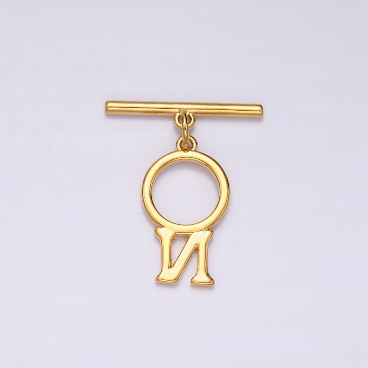 24K Gold Filled Toggle Clasps A-Z Letter Initial Minimalist Closure Findings | A1093 - A1105
