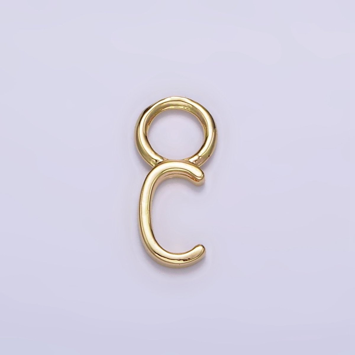 14K Gold Filled A-Z Initial Letters Rounded Bail Personalized Earring Charm | A-989-A-A1001