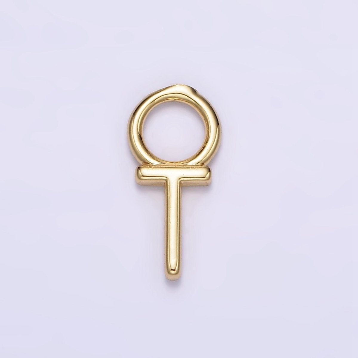 14K Gold Filled A-Z Initial Letters Rounded Bail Personalized Earring Charm | A-989-A-A1001
