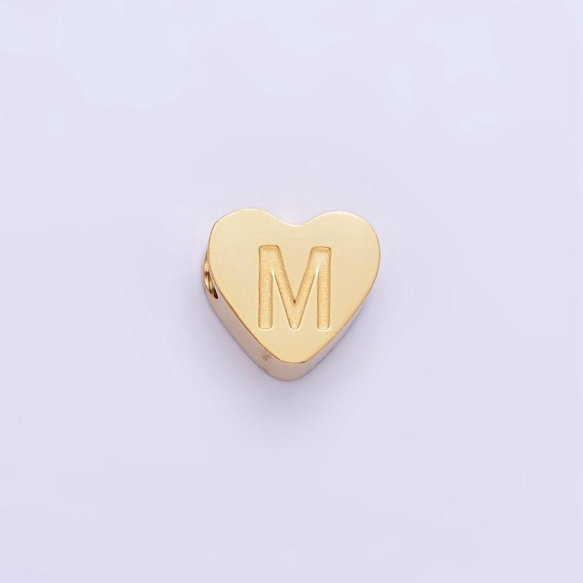 14K Gold Filled Alphabet Letter Engraved Heart Bead | A-A1552-A-A1564