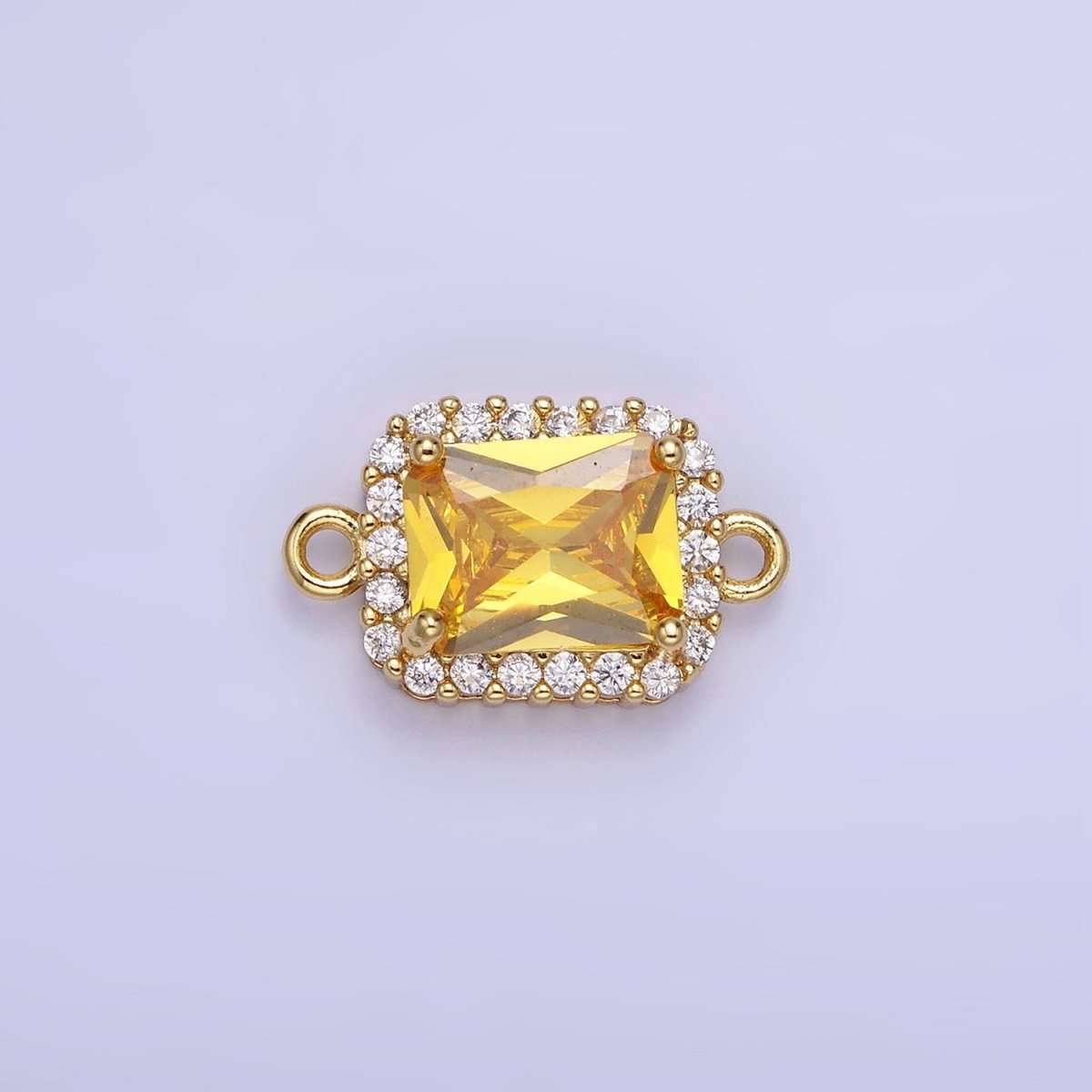 14K Gold Filled Baguette CZ Micro Paved Connector | G364 - G369