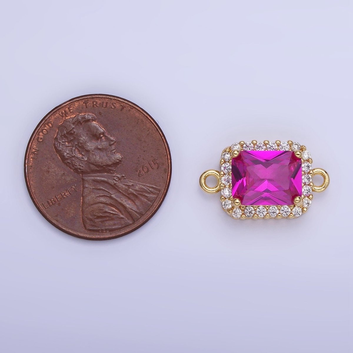 14K Gold Filled Baguette CZ Micro Paved Connector | G364 - G369