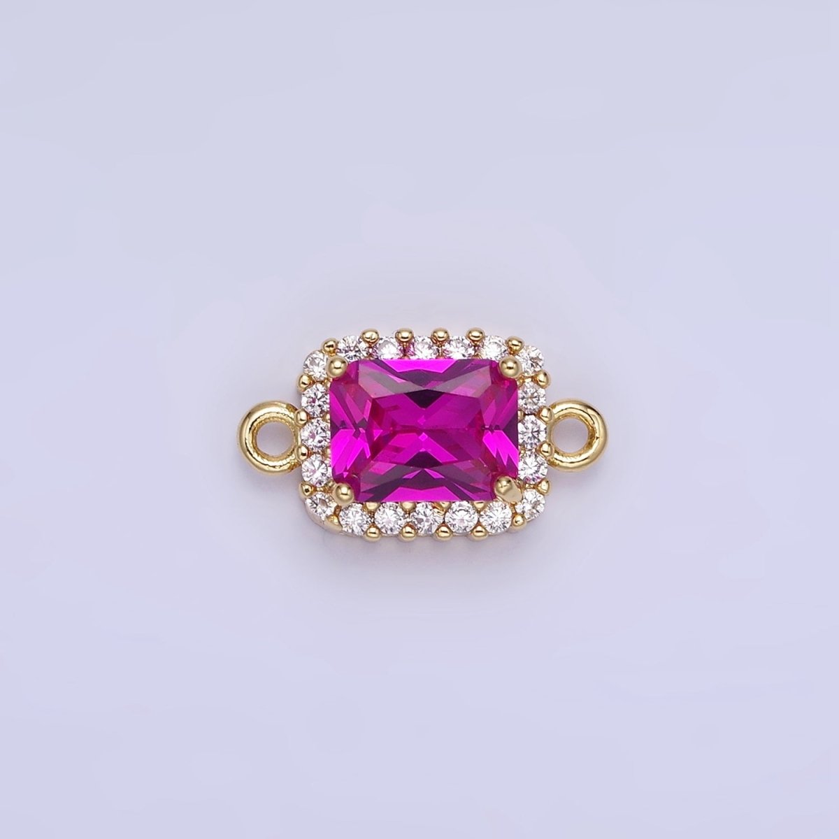 14K Gold Filled Baguette CZ Micro Paved Connector | G383 - G390
