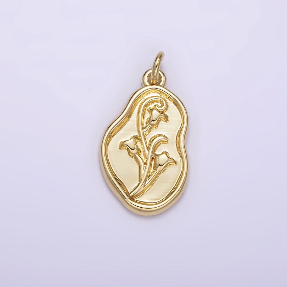 14K Gold Filled Birth Flower September Morning Glory Personalized Charm | AG270