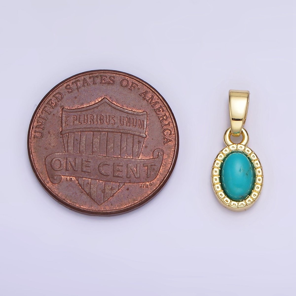 14K Gold Filled Carnelian, Turquoise Oval Gemstone Bezel Pendant | AH160