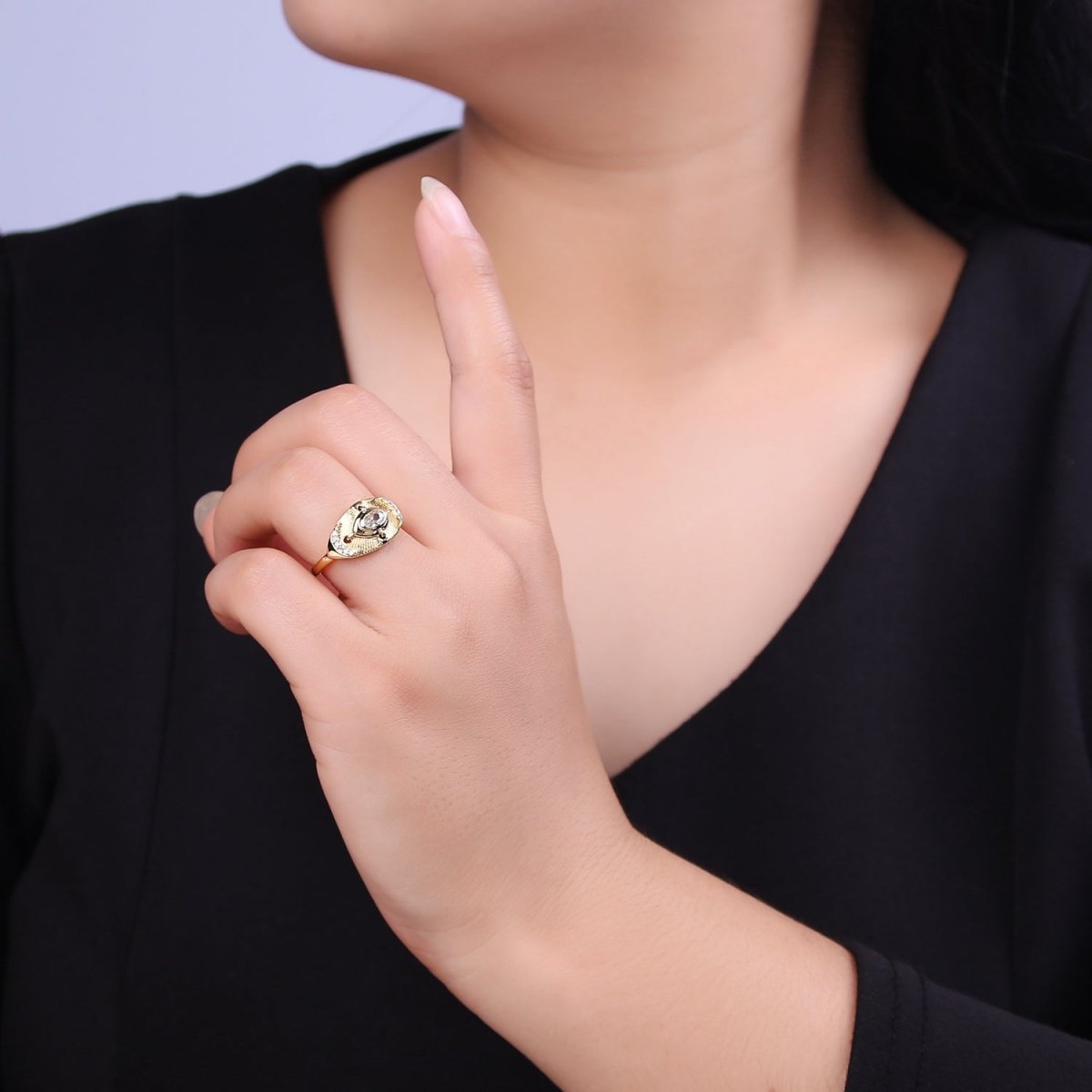 14k Gold Filled Celestial Ring, Goddess Ring, Eye Ring, Moon Ring, Minimalist Ring, Dainty Gold Ring, Stacking Ring, Christmas Gift U-319