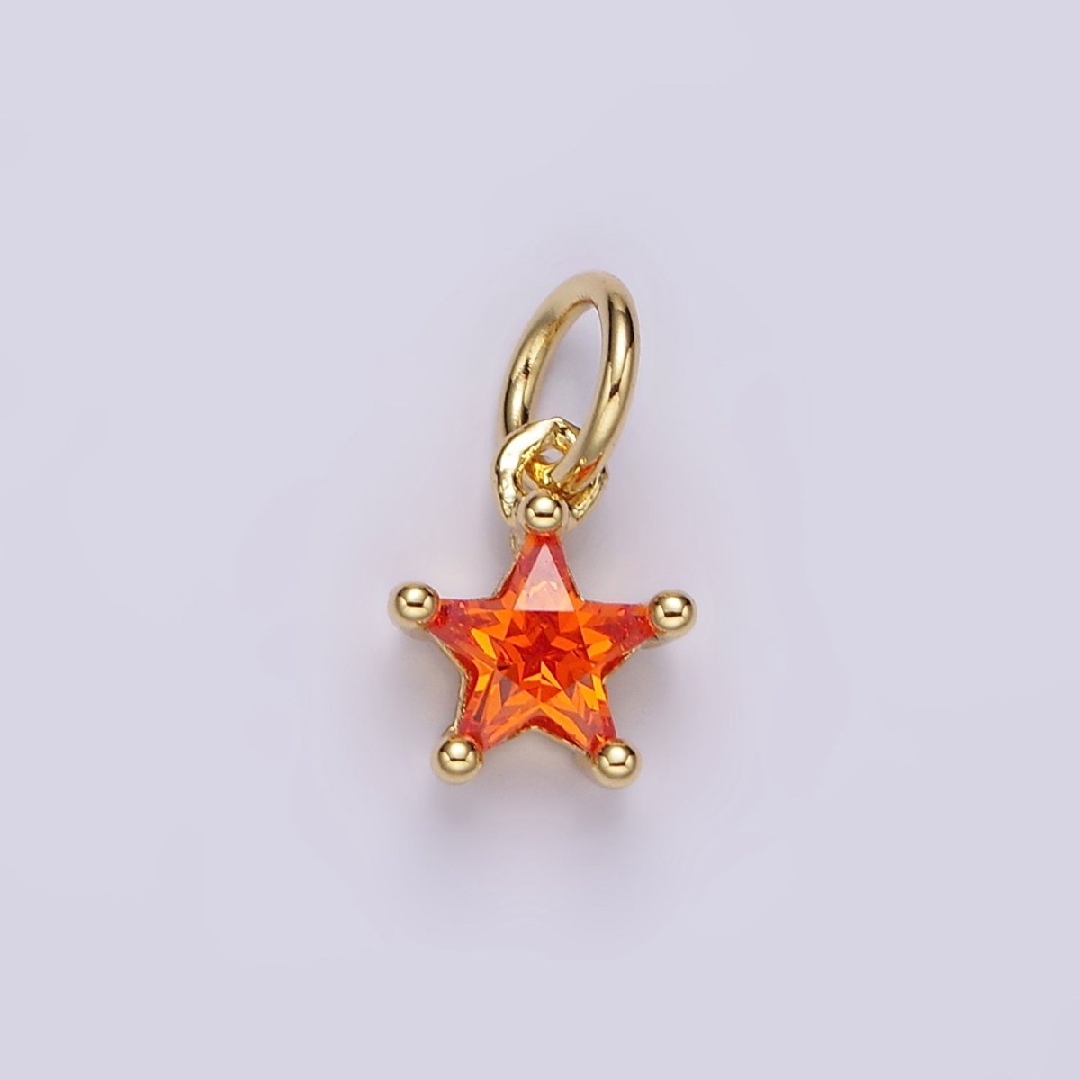 14K Gold Filled Celestial Star CZ Birthstone Personalized Add-On Charm | AG549 - AG560