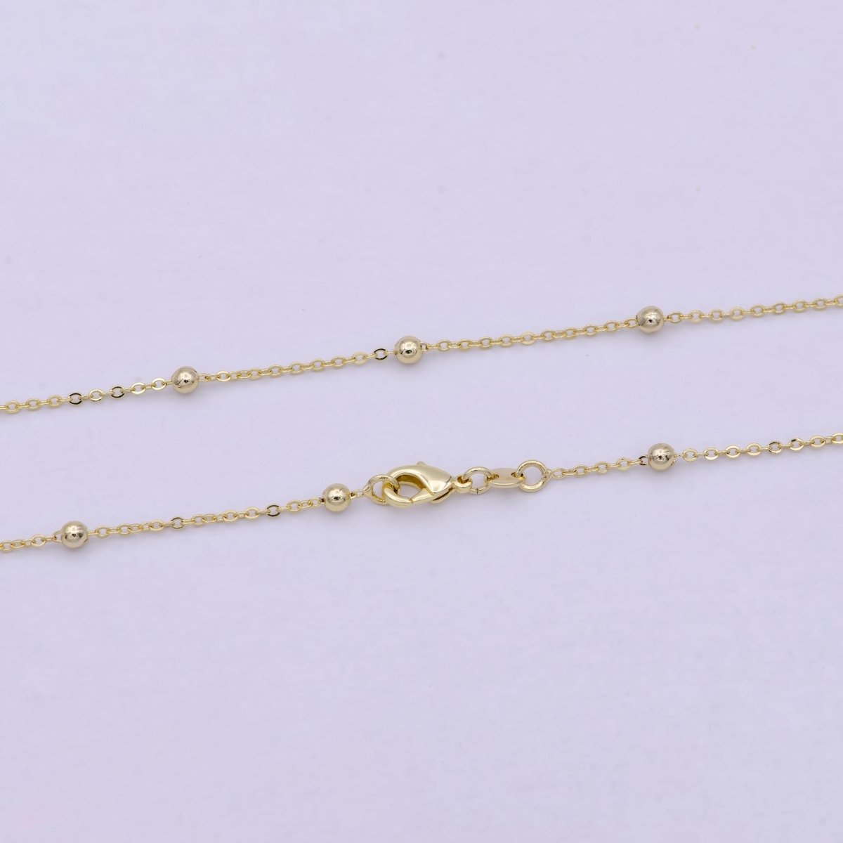14K Gold Filled Chain, 3mm Bead Width, 24 Inch Layering Beaded Satellite Cable Necklace | WA-616 Clearance Pricing
