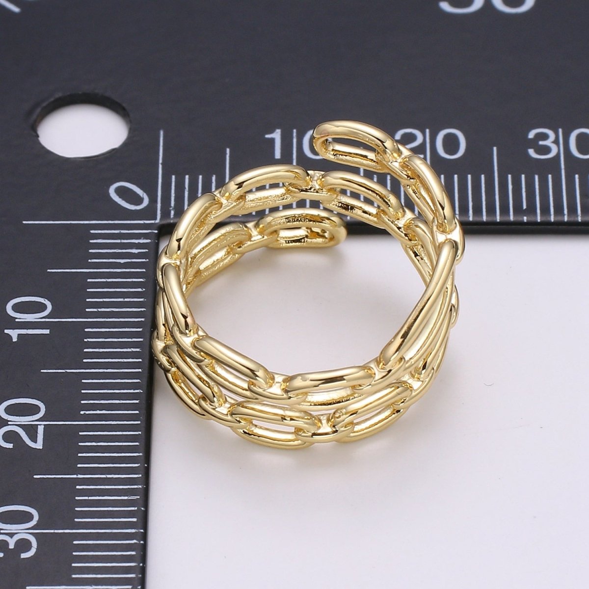 14k Gold Filled Chain Ring, Gold Stacking Ring, Thick Chain Ring, Cable Chain Ring, Statement Ring, Gold Link Ring for Minimalist Jewelry R303 O1003