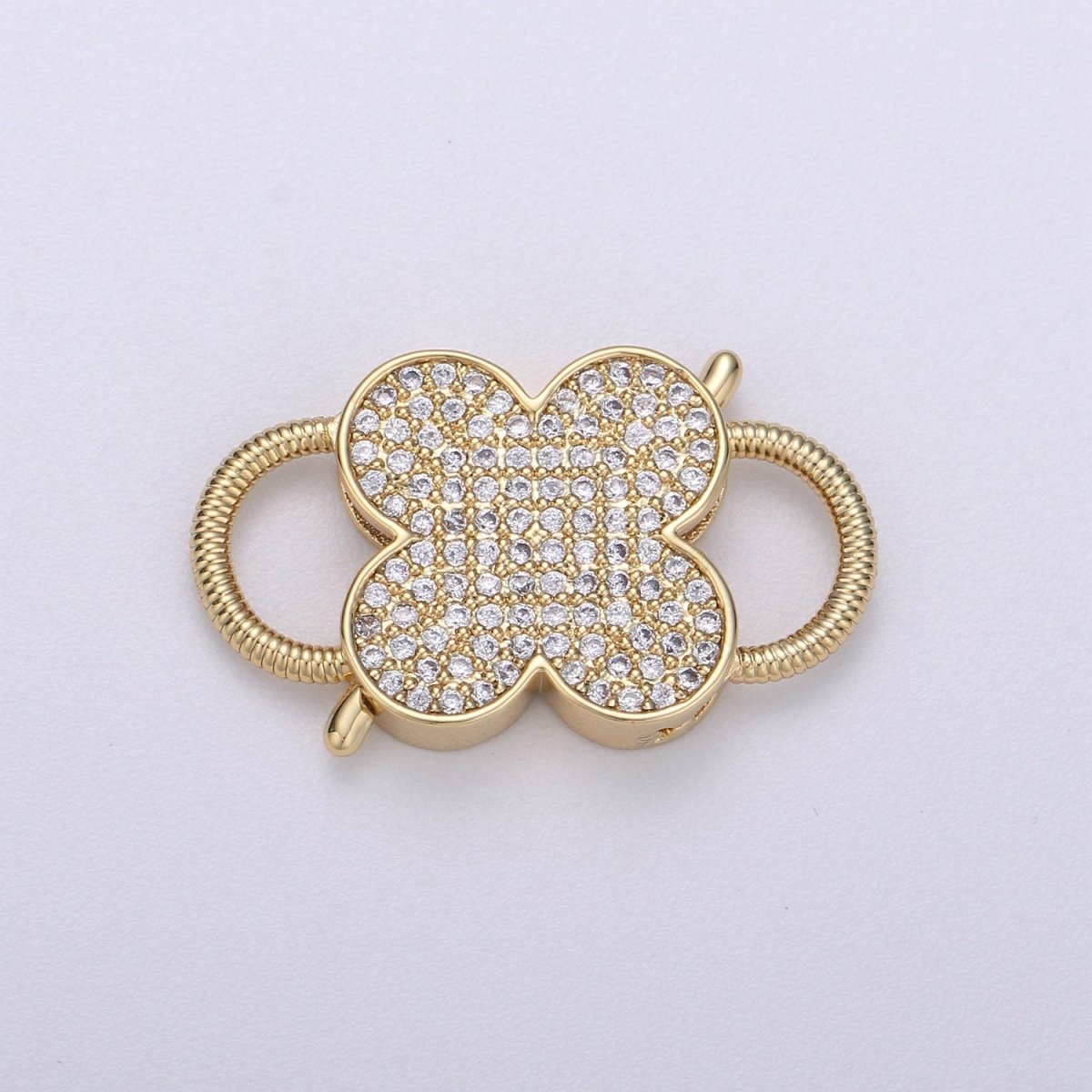 14k Gold Filled Clasp clicker Clover Clasp, 16x27mm, Flower Clover double Clicker ends, Bracelet Necklace Clicker Connector K-911