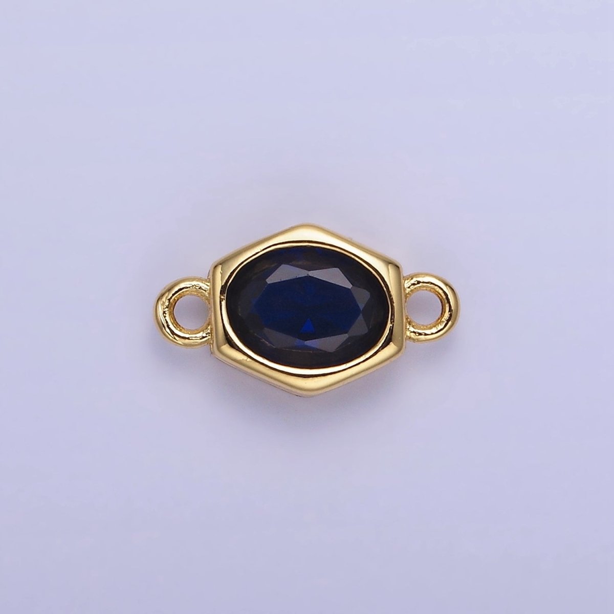 14K Gold Filled CZ Round Hexagonal Edged Personalized Connector | G414 - G421