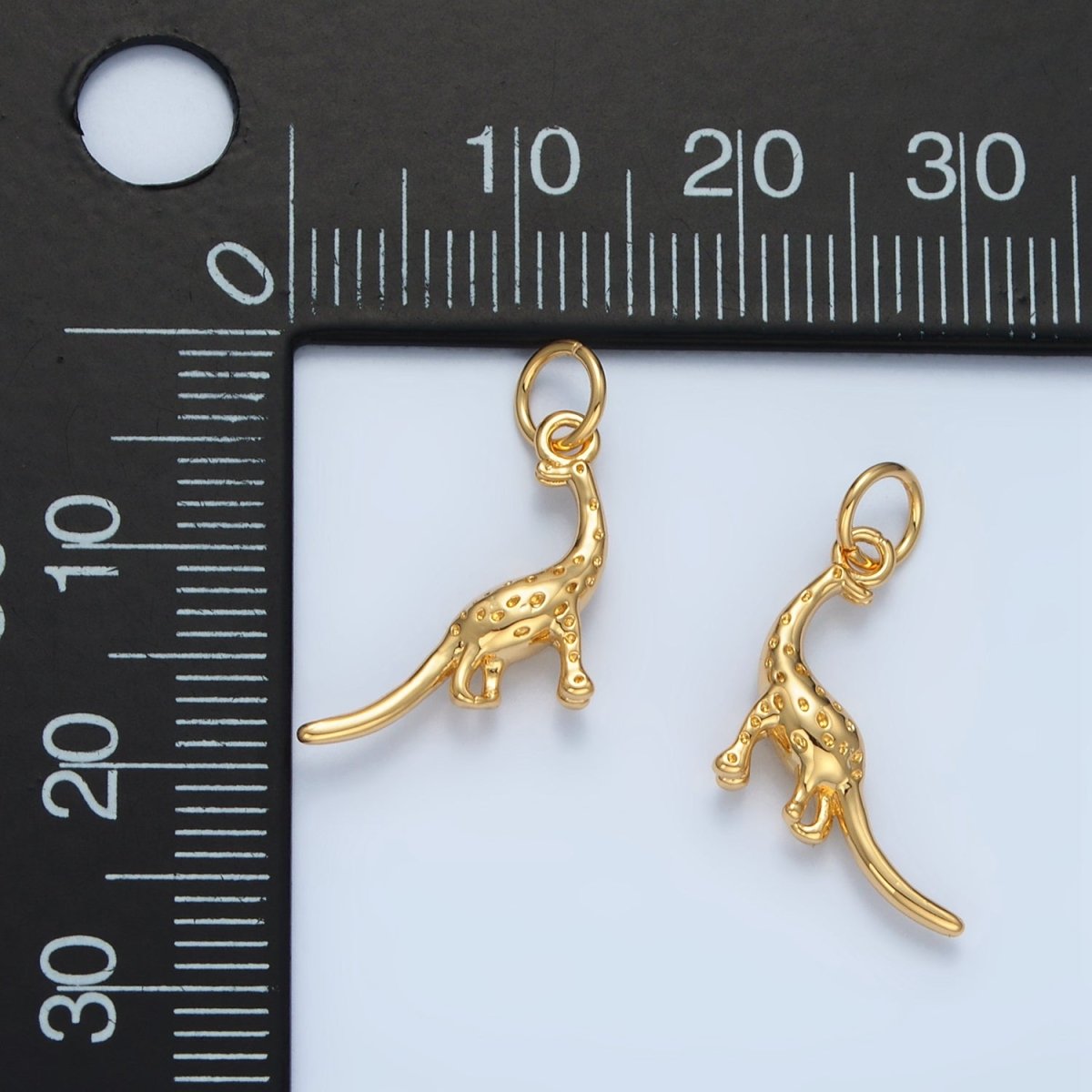 14K Gold Filled Dotted Brachiosaurus Dinosaurs Prehistoric Animal Charm | AG944