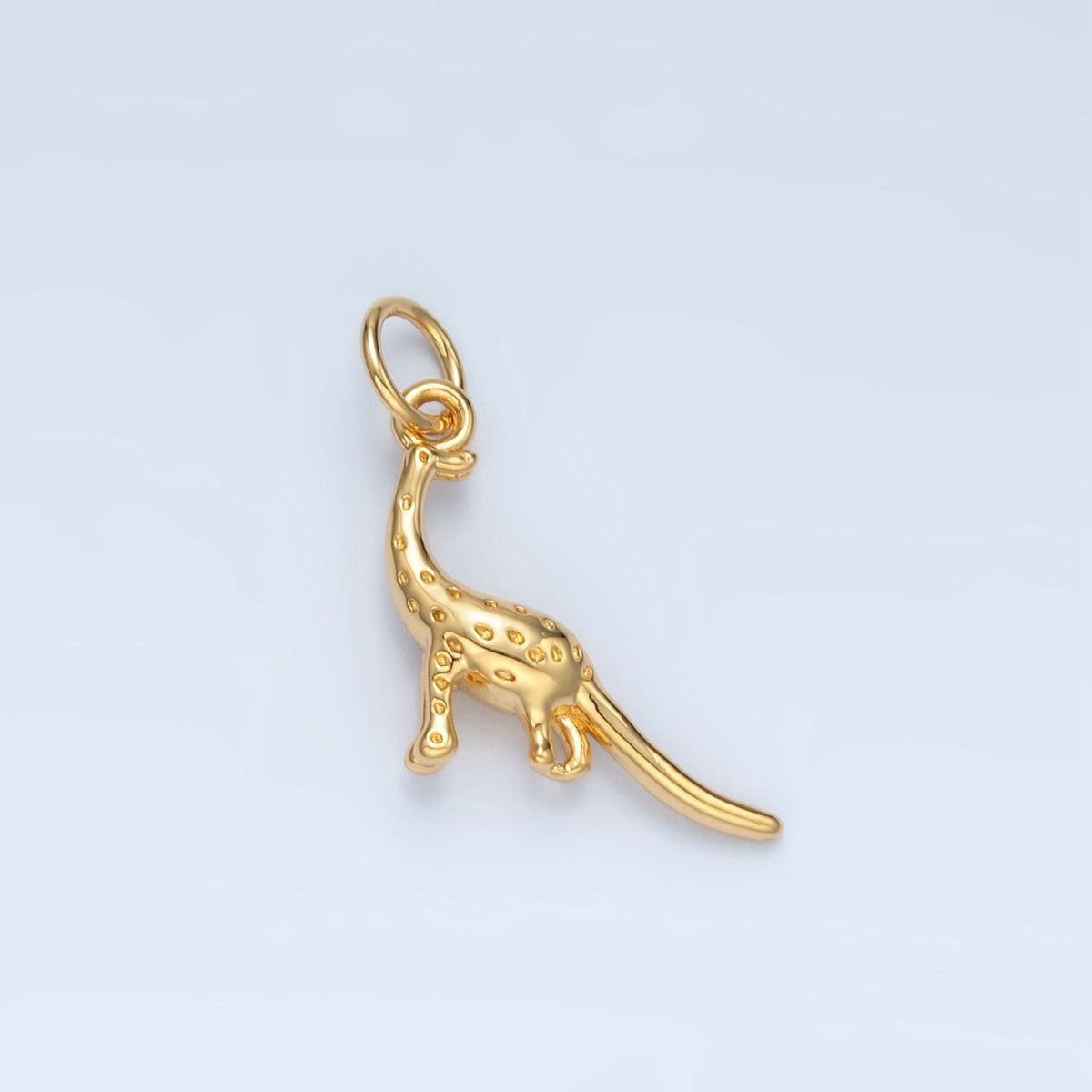 14K Gold Filled Dotted Brachiosaurus Dinosaurs Prehistoric Animal Charm | AG944