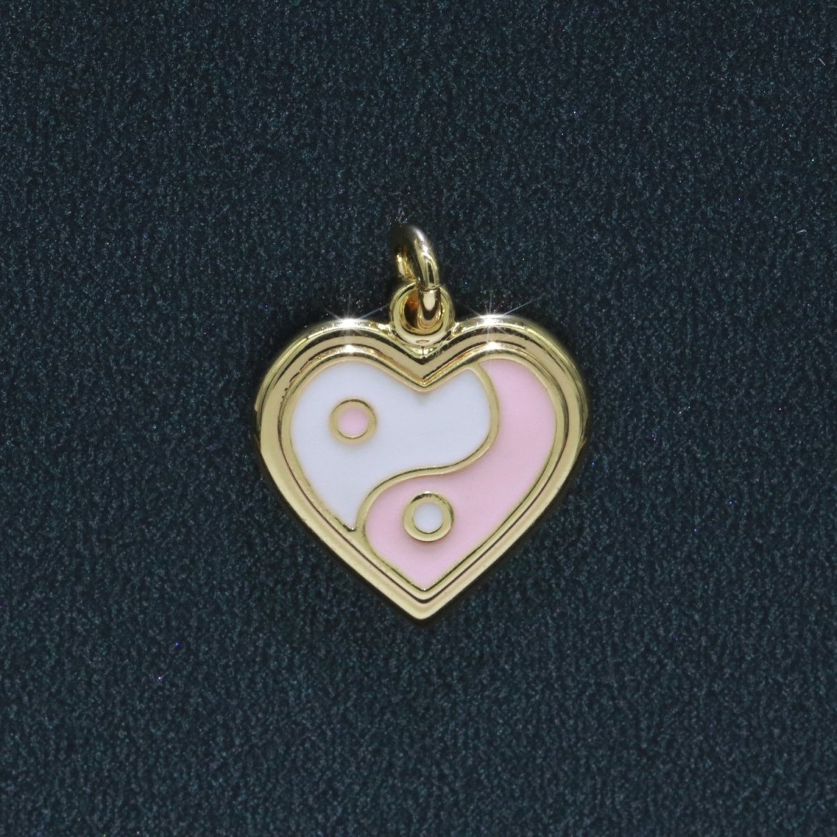 14K Gold Filled Enamel Y2K Jewelry Colorful Enamel Yin yang Charm Heart Pendant E-878 E-879 E-880