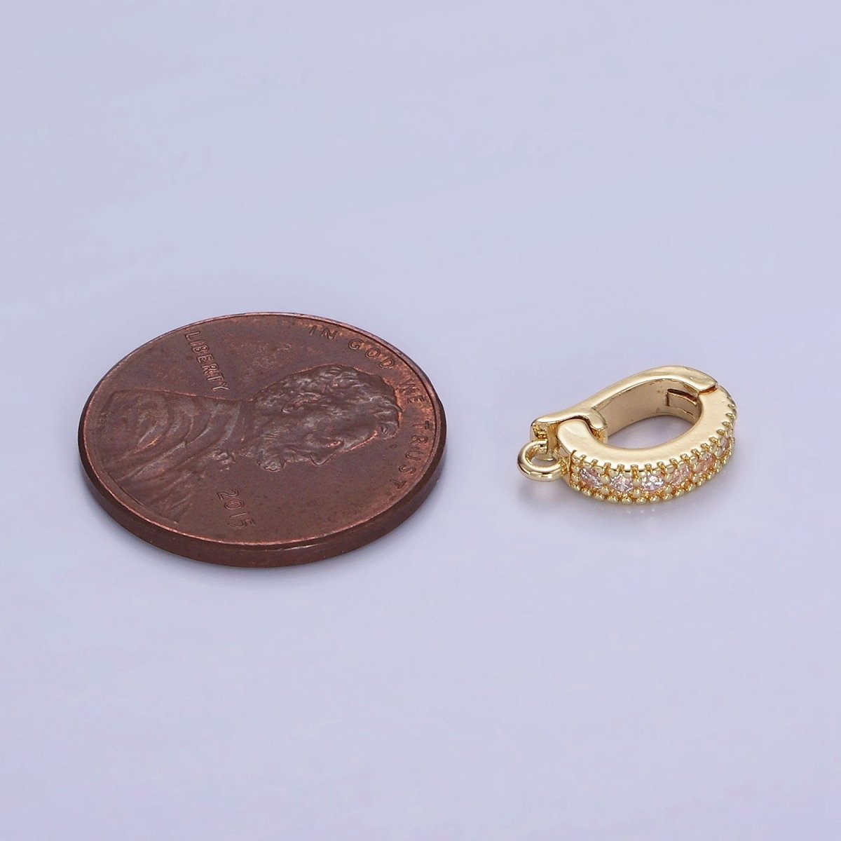 14K Gold Filled 12mm Micro Paved CZ Snap Latch Enhancer Finding | Z-700