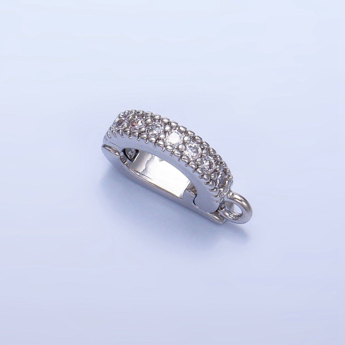 14K Gold Filled 12mm Micro Paved CZ Snap Latch Enhancer Finding | Z-700