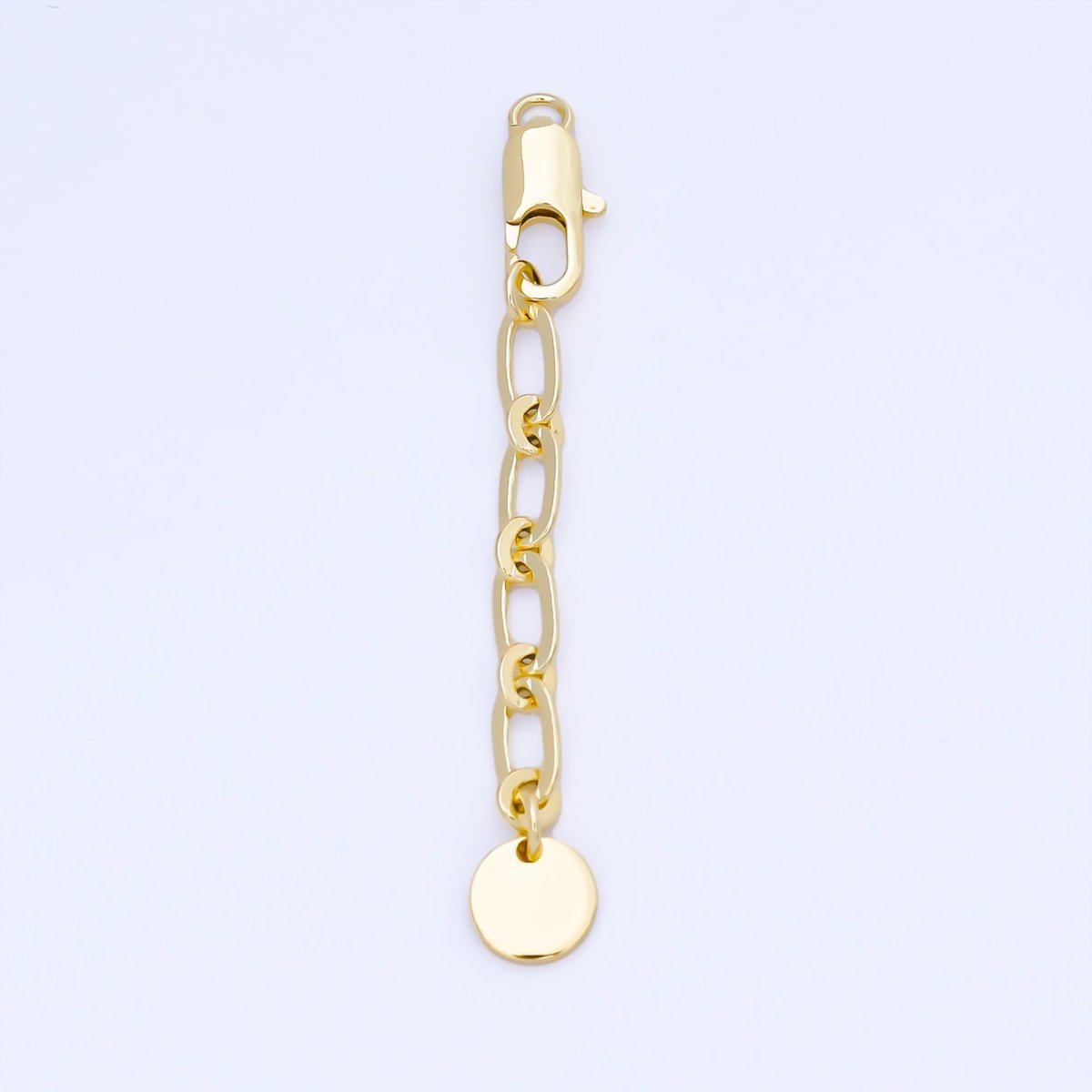 14K Gold Filled Lobster Claw Clasps w. Paperclip Extender Round Tag Closure Findings in Gold & Silver | Z1487