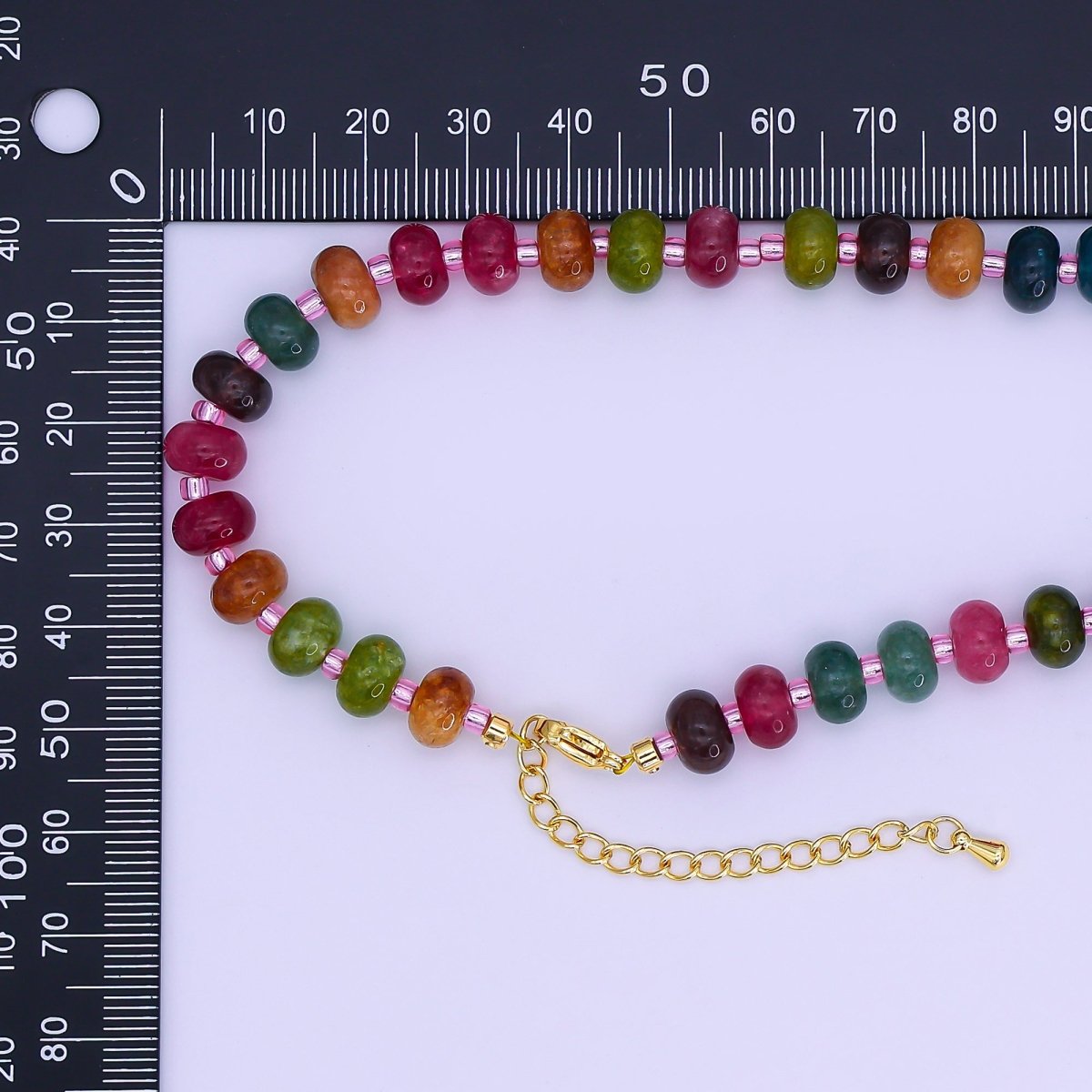 14K Gold Filled Gradient Multicolor Gemstone 16 Inch, 18 Inch Necklace | WA-3147 WA-3148