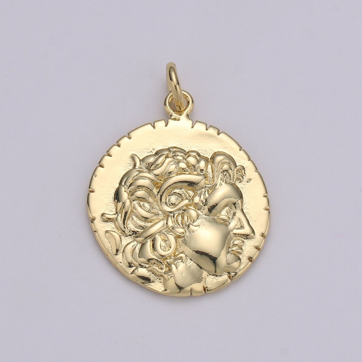 14k Gold Filled Hercules Coin Pendant Ancient Coin Pendant, Greek Warrior Heracles Coin Pendant, Fancy DIY jewelry, Warrior Pendant D-203