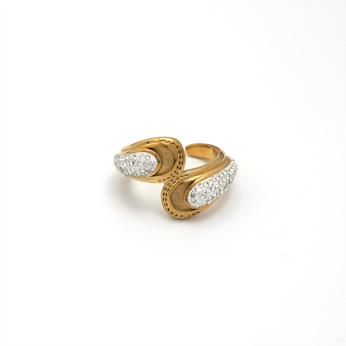 14K Gold Filled Micro Paved CZ Double Molten Wrap Ring | RINGS-00242