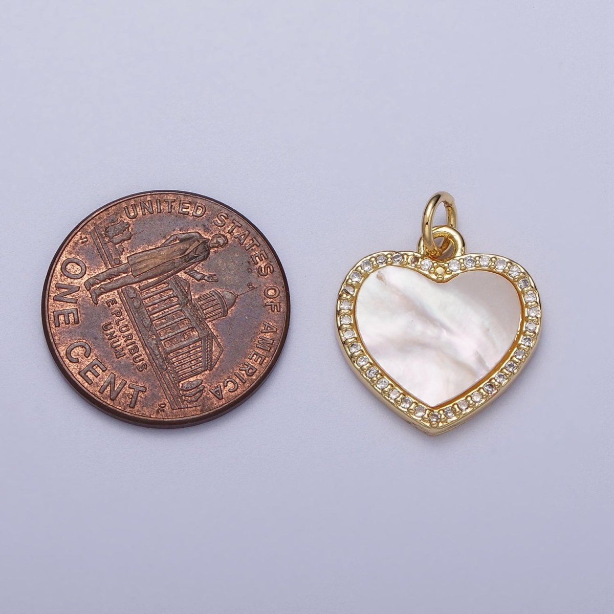 14K Gold Filled Micro Paved Shell Pearl Heart Love Charm E-548 E-552 E-553