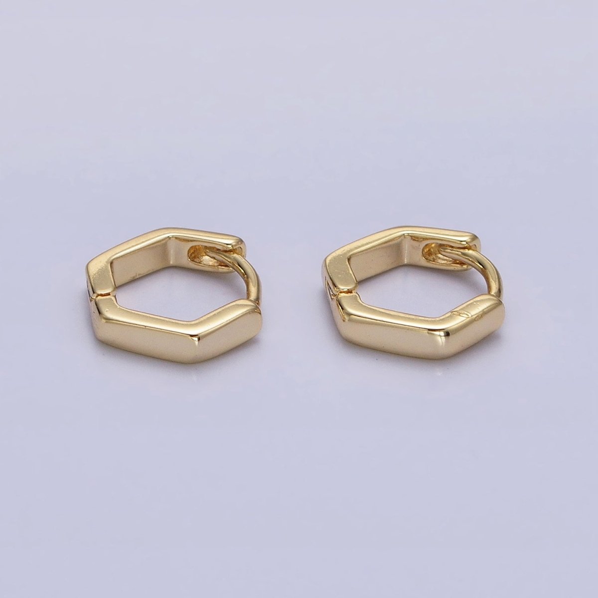 14K Gold Filled Mini Hexagonal 10mm Cartilage Earring Huggie | AB1527