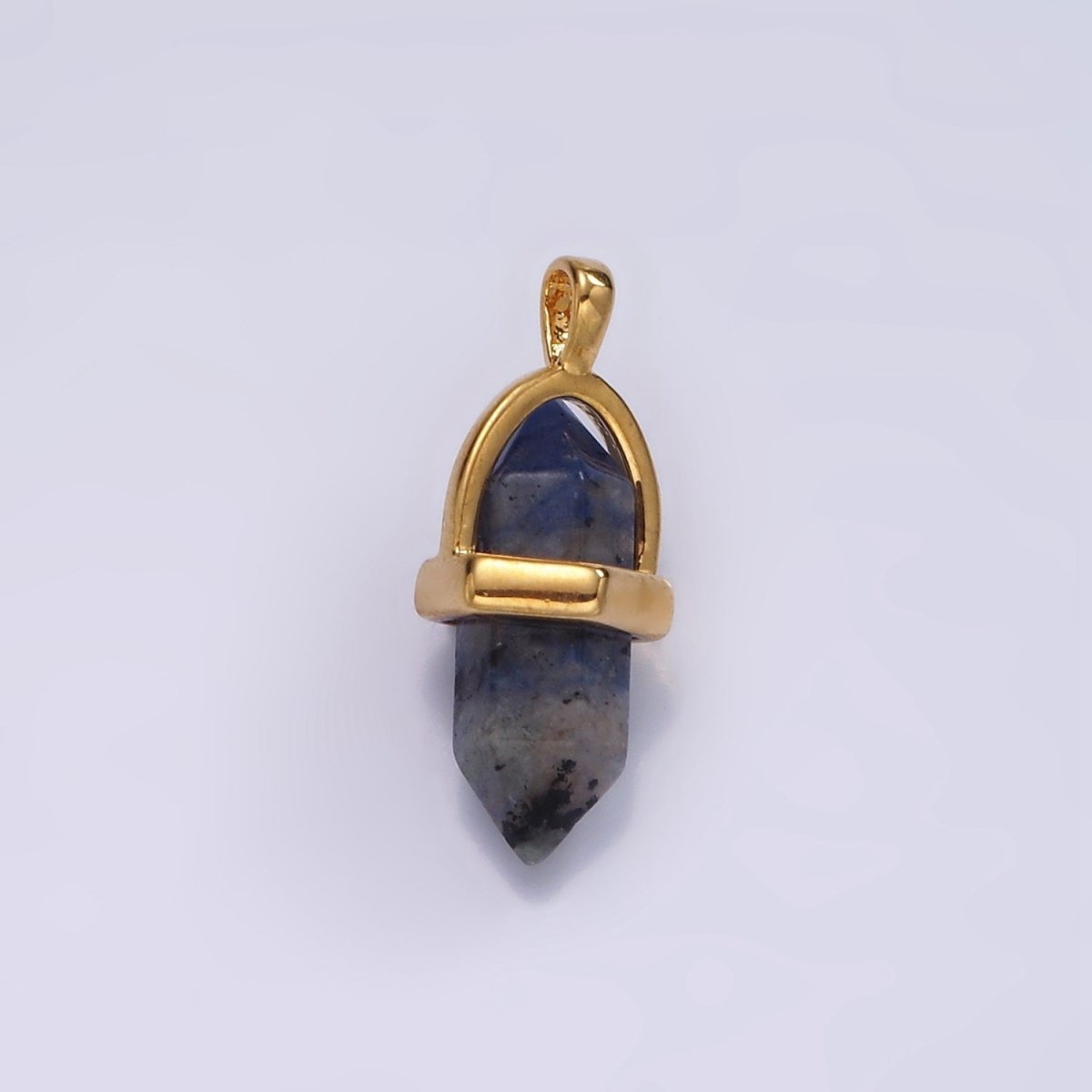 14K Gold Filled Natural Gemstone Pointed Wand Pendant | N2007 - N2016