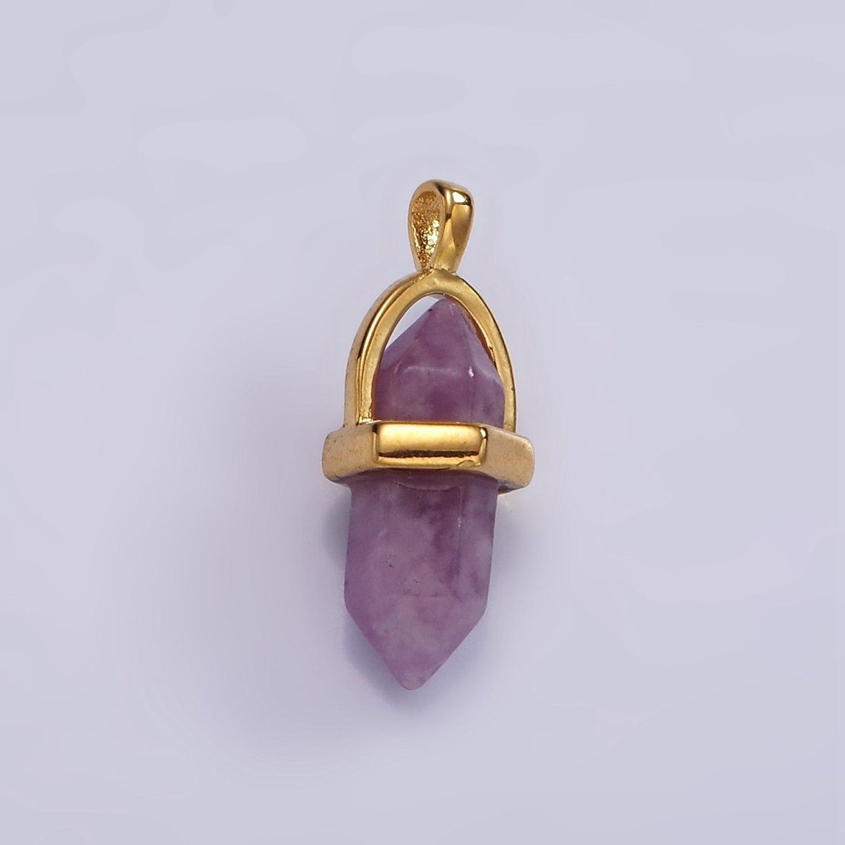 14K Gold Filled Natural Gemstone Pointed Wand Pendant | N2007 - N2016