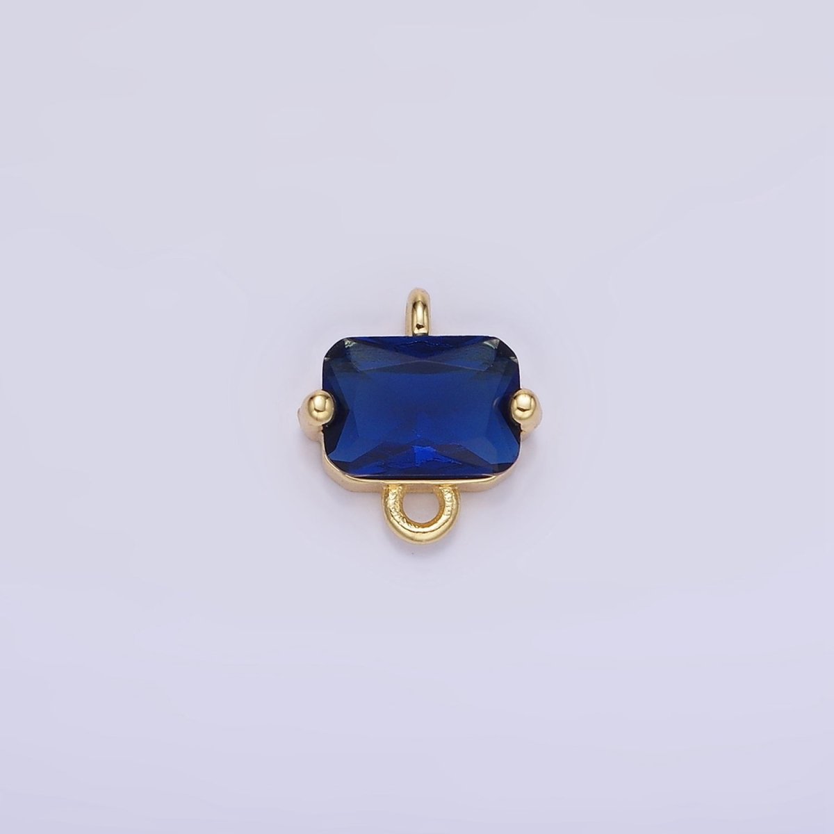 14K Gold Filled Pink, Purple, Blue, Clear Multifaceted CZ Baguette Connector | G345 - G346