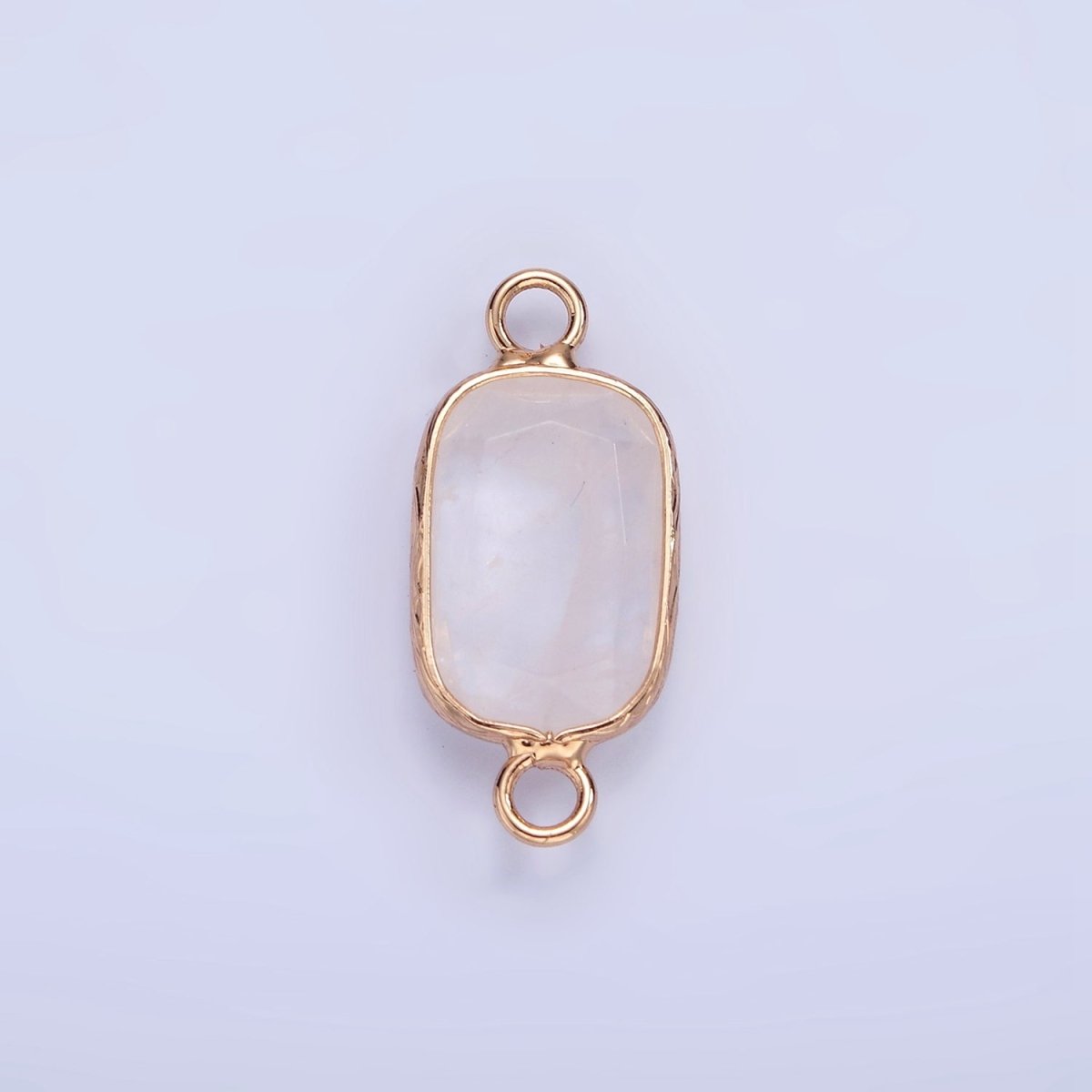 14K Gold Filled Rose Quartz, Clear Quartz, Howlite, Labradorite, Onyx, Amethyst Oval Bezel Connector | G-005 - G-010