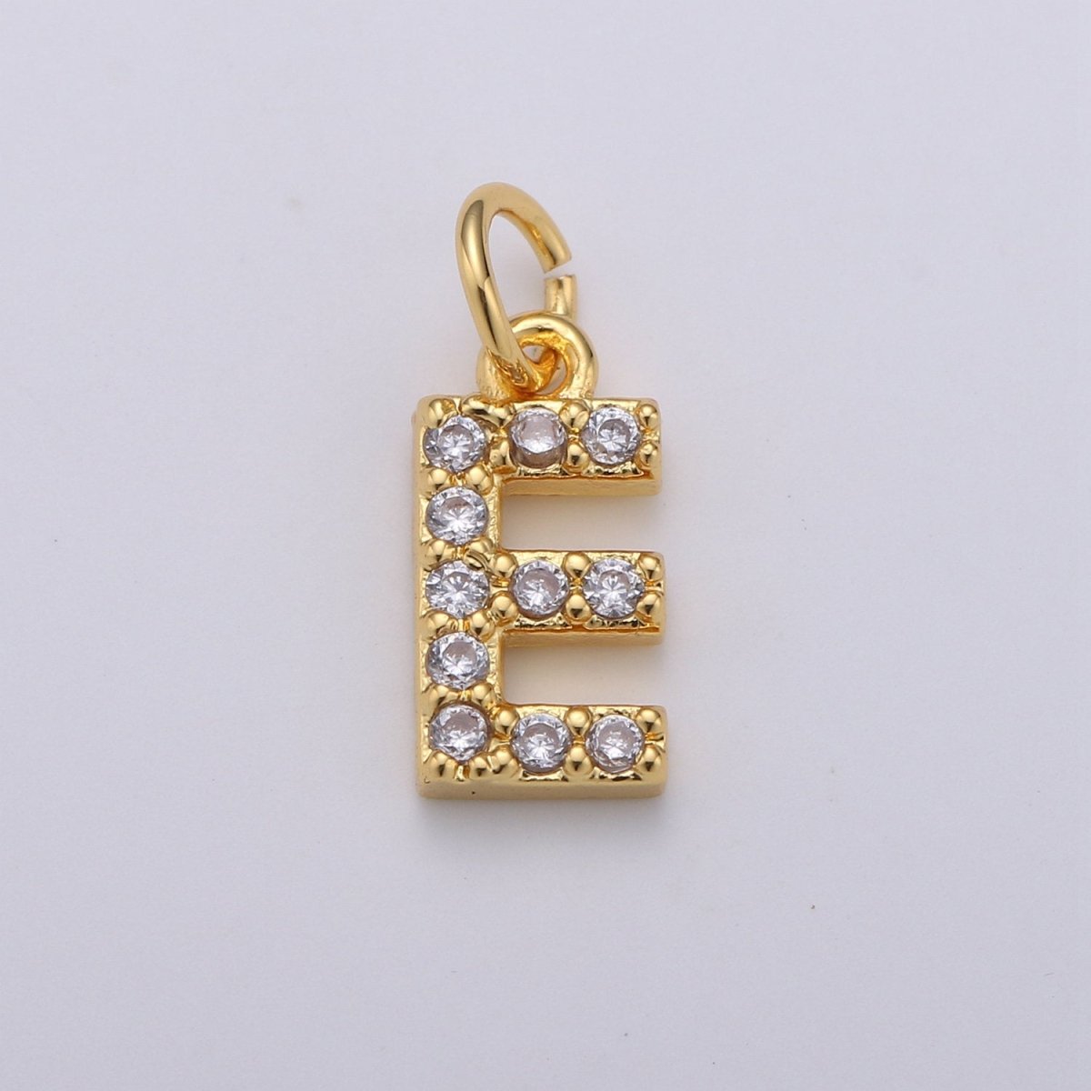 14k Gold Filled Tiny CZ Initial, Letter Alphabet Micro Pave charms Dainty Gold Cubic Pendant Charm for Necklace Bracelet Earring Add on A-099 to A-111