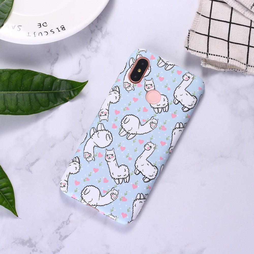 Cute Alpaca Water Sticker Frosted Phone Case