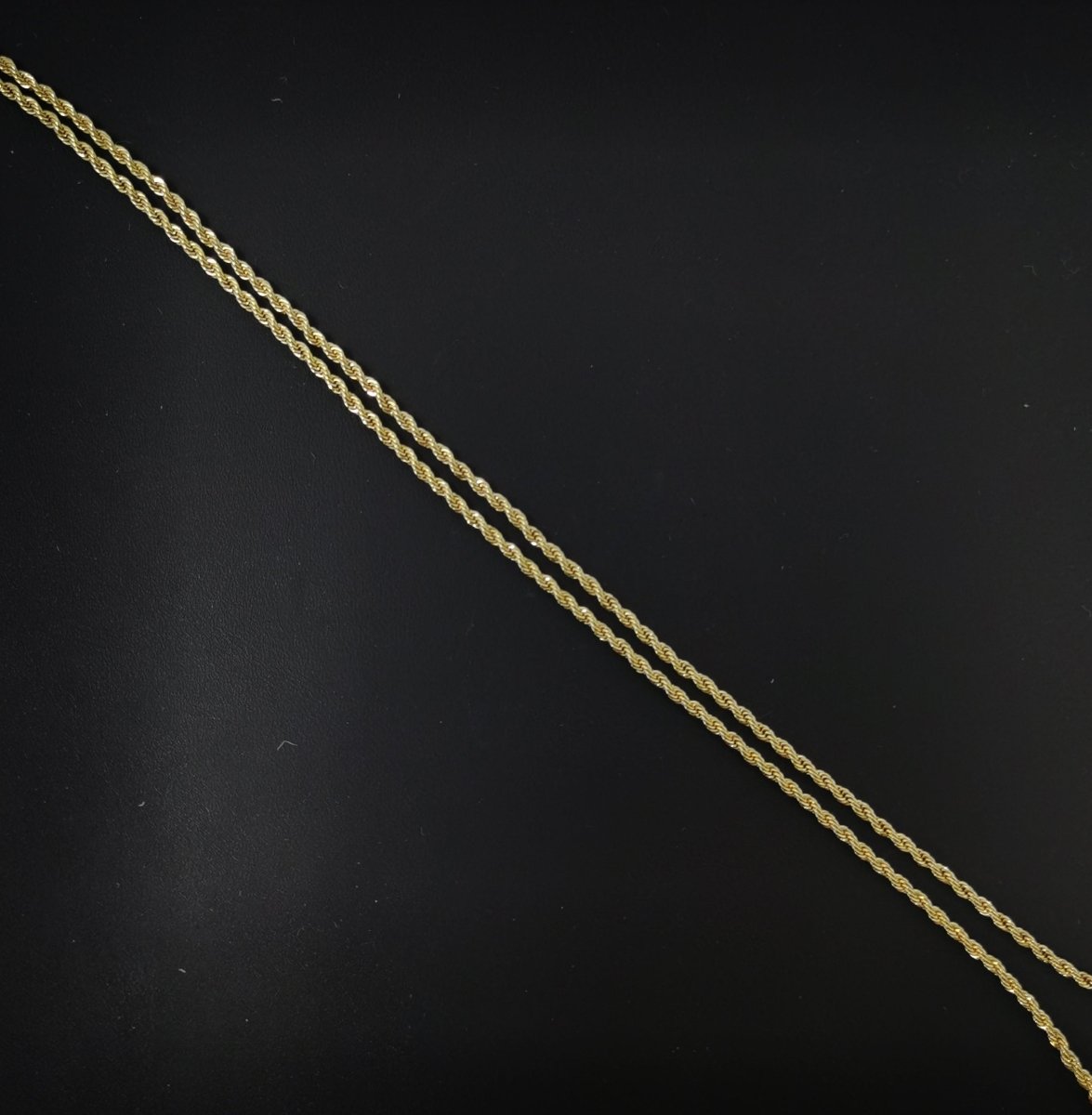 1.5mm Rope Chain Necklace - 14K Gold Plated Necklace Chain - 17.7 Inches Rope Necklace w/Lobster Clasps | CN-562 Clearance Pricing