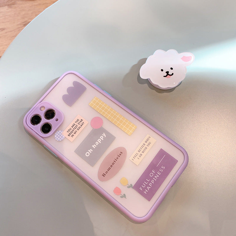 Apple Phone Case with Bracket Frosted Finish