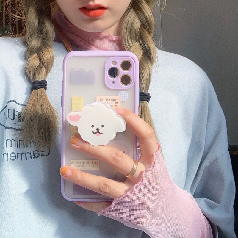 Apple Phone Case with Bracket Frosted Finish