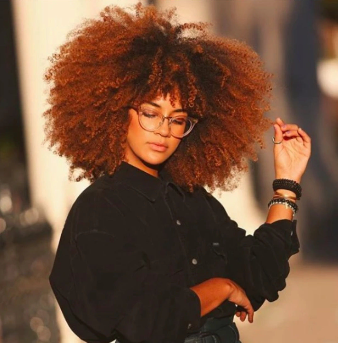 European American Short Curly Wig