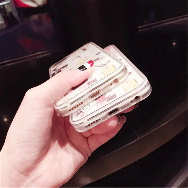 Cosmetics pattern mobile phone case liquid quicksand protective cover