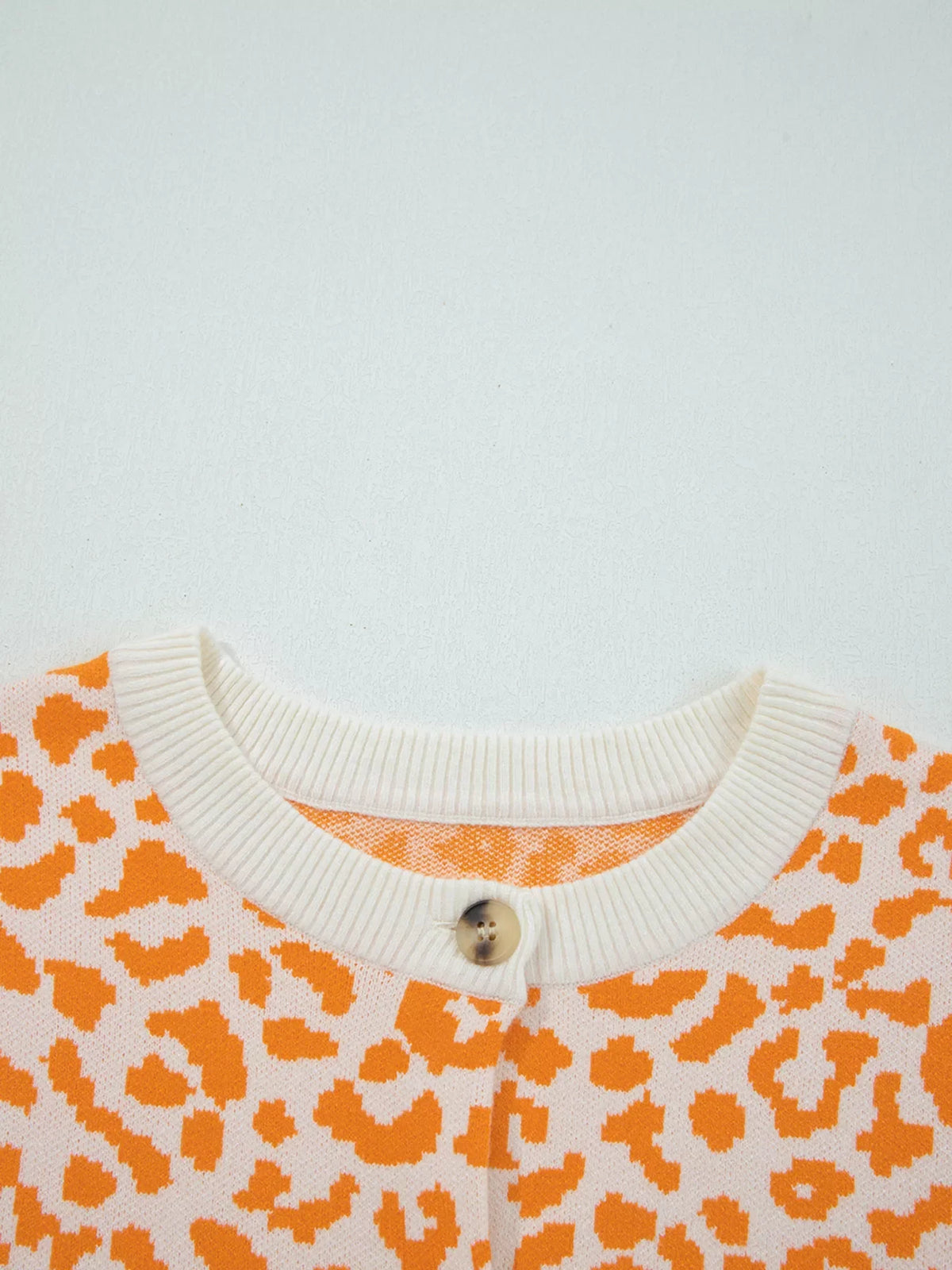 Leopard Drop Shoulder Chunky Knitted Cardigan