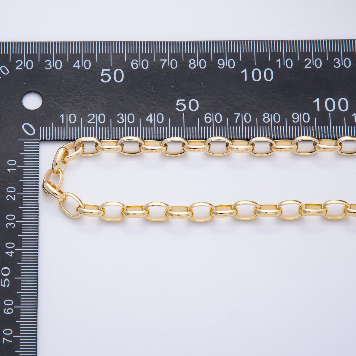 16K Gold Filled 10mm x 7mm Large Chunky Gold Oval Unfinished Cable Chain by Yard | ROLL-1687