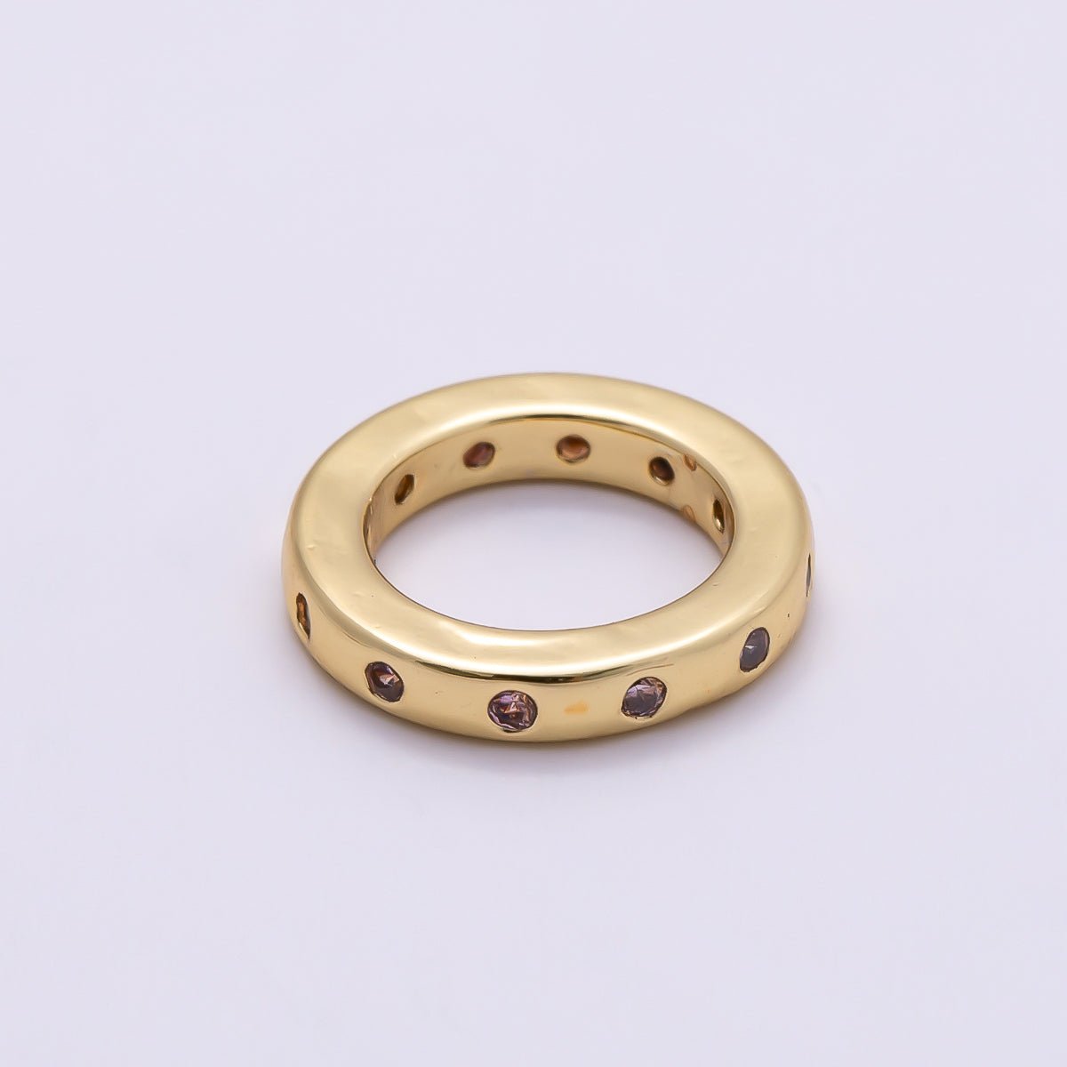16K Gold Filled 10mm Birthstone CZ Dotted Spacer Beads | Beads-00339 ~ Beads-00348