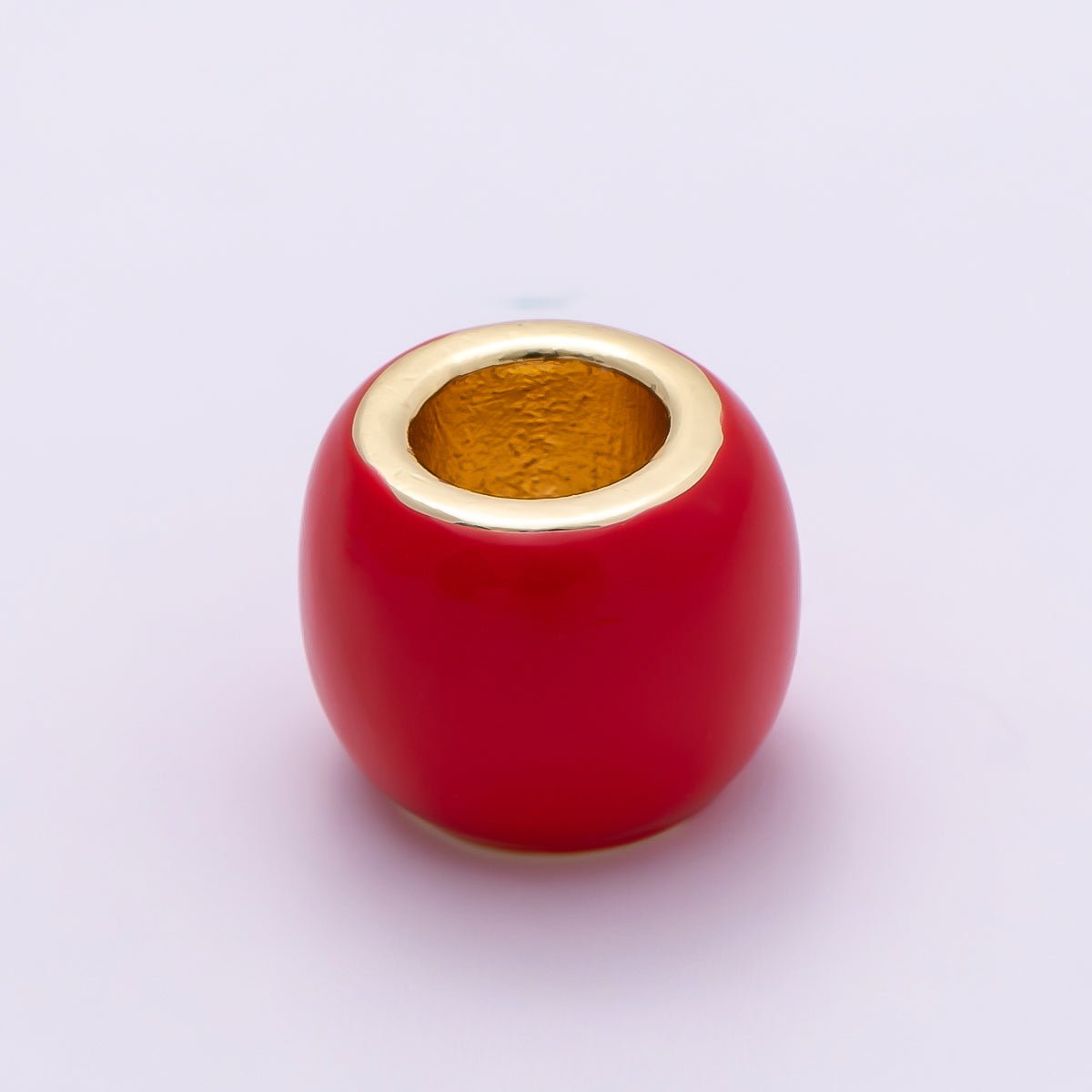 16K Gold Filled 10mm Colorful Enamel Large Hole Wide Rondelle Spacer Beads | Beads-00302 ~ Beads-00312