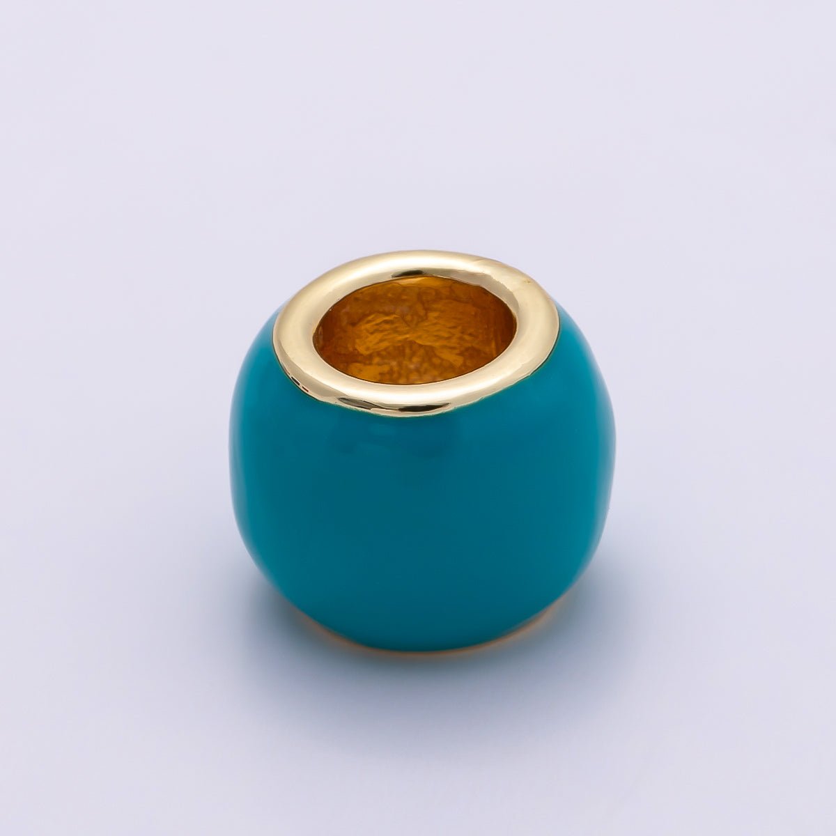 16K Gold Filled 10mm Colorful Enamel Large Hole Wide Rondelle Spacer Beads | Beads-00302 ~ Beads-00312