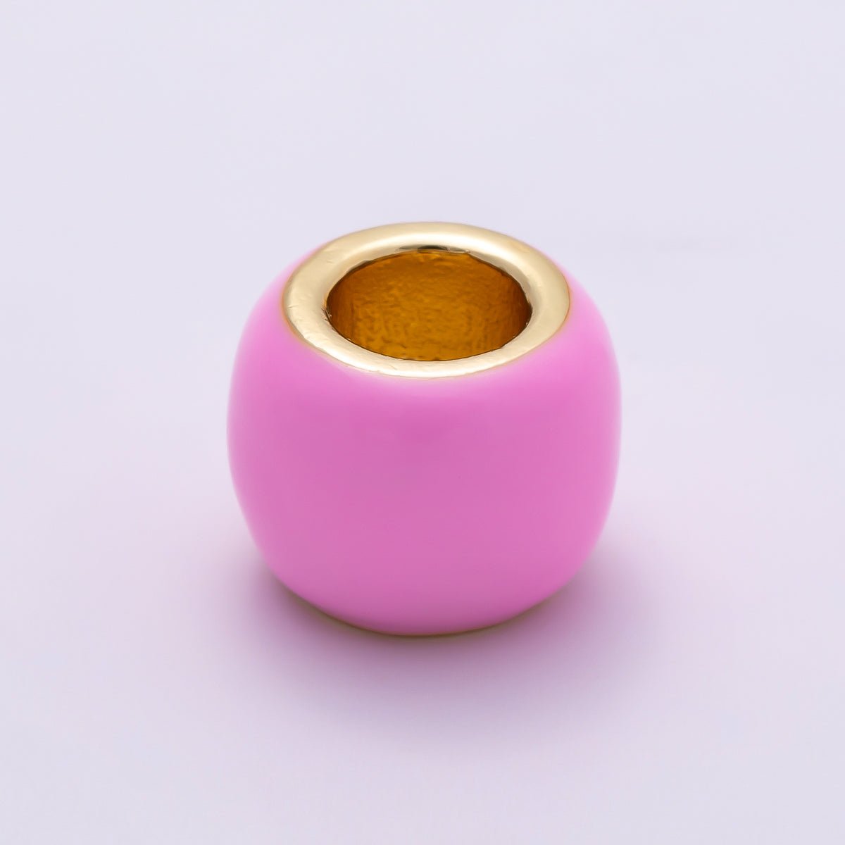 16K Gold Filled 10mm Colorful Enamel Large Hole Wide Rondelle Spacer Beads | Beads-00302 ~ Beads-00312