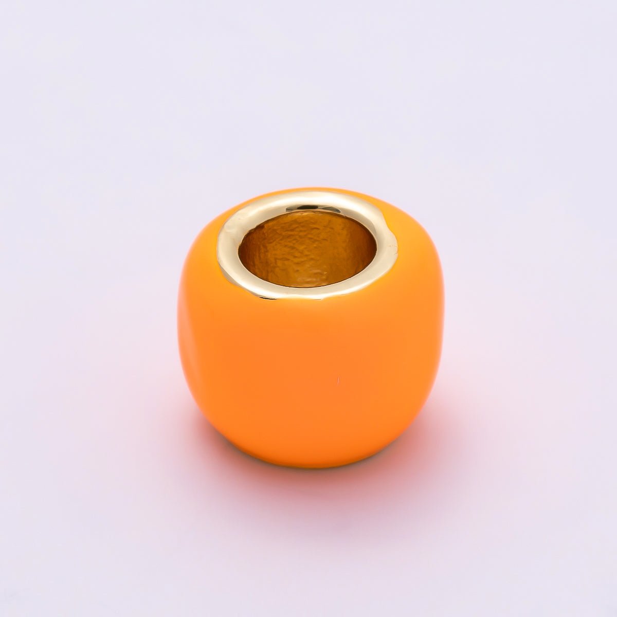 16K Gold Filled 10mm Colorful Enamel Large Hole Wide Rondelle Spacer Beads | Beads-00302 ~ Beads-00312