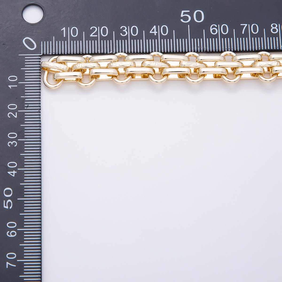 16K Gold Filled 11.5mm Multi Paperclip Geometric Link Unfinished Chain by Yard | Roll-01895