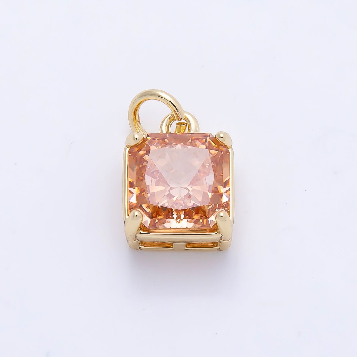 16K Gold Filled 11mm Birthstone CZ Square Charm | Charms-01172 ~ Charms-01183