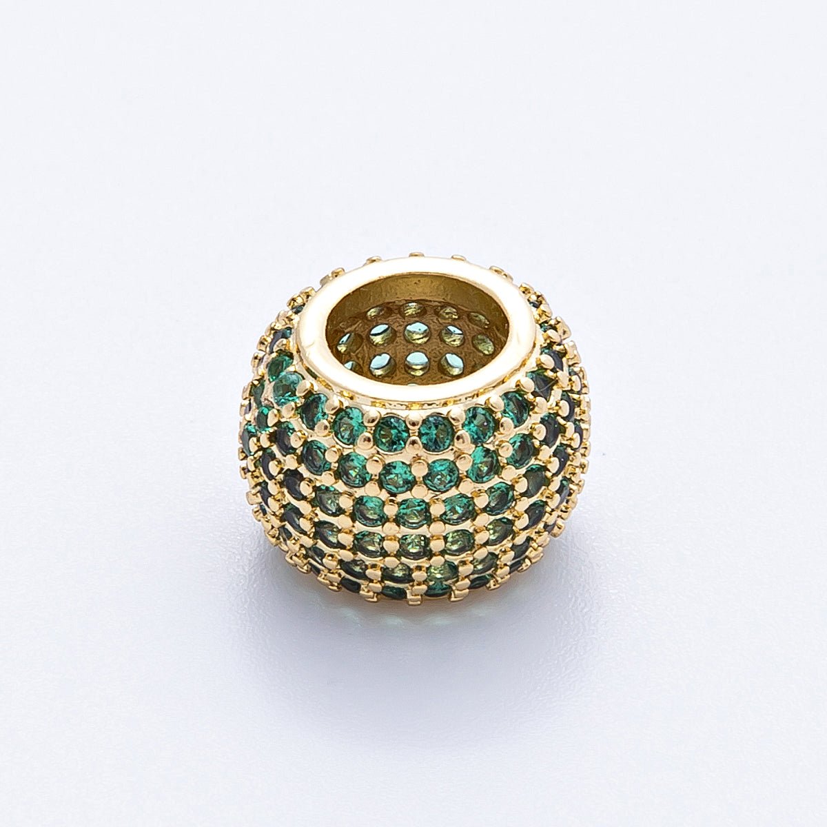 16K Gold Filled 12mm Wide Micro Paved CZ Birthstone Spacer Set | Beads-00039 - Beads-00050