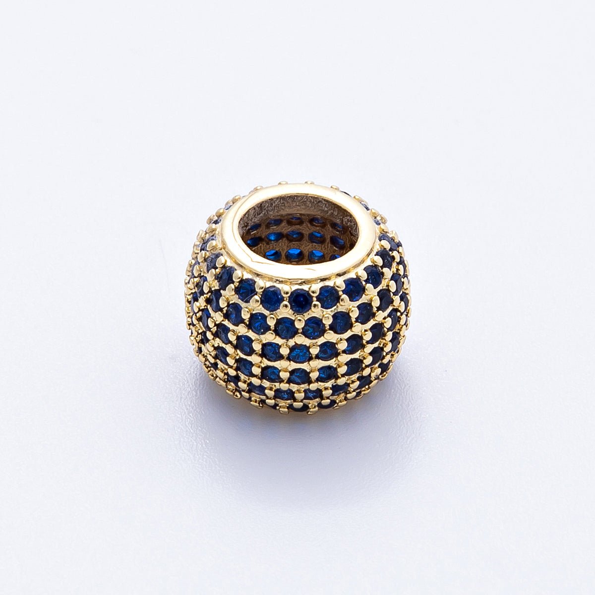 16K Gold Filled 12mm Wide Micro Paved CZ Birthstone Spacer Set | Beads-00039 - Beads-00050