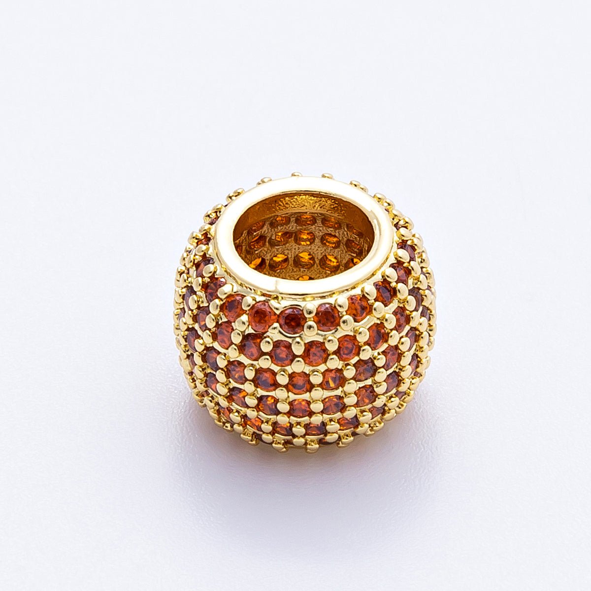16K Gold Filled 12mm Wide Micro Paved CZ Birthstone Spacer Set | Beads-00039 - Beads-00050