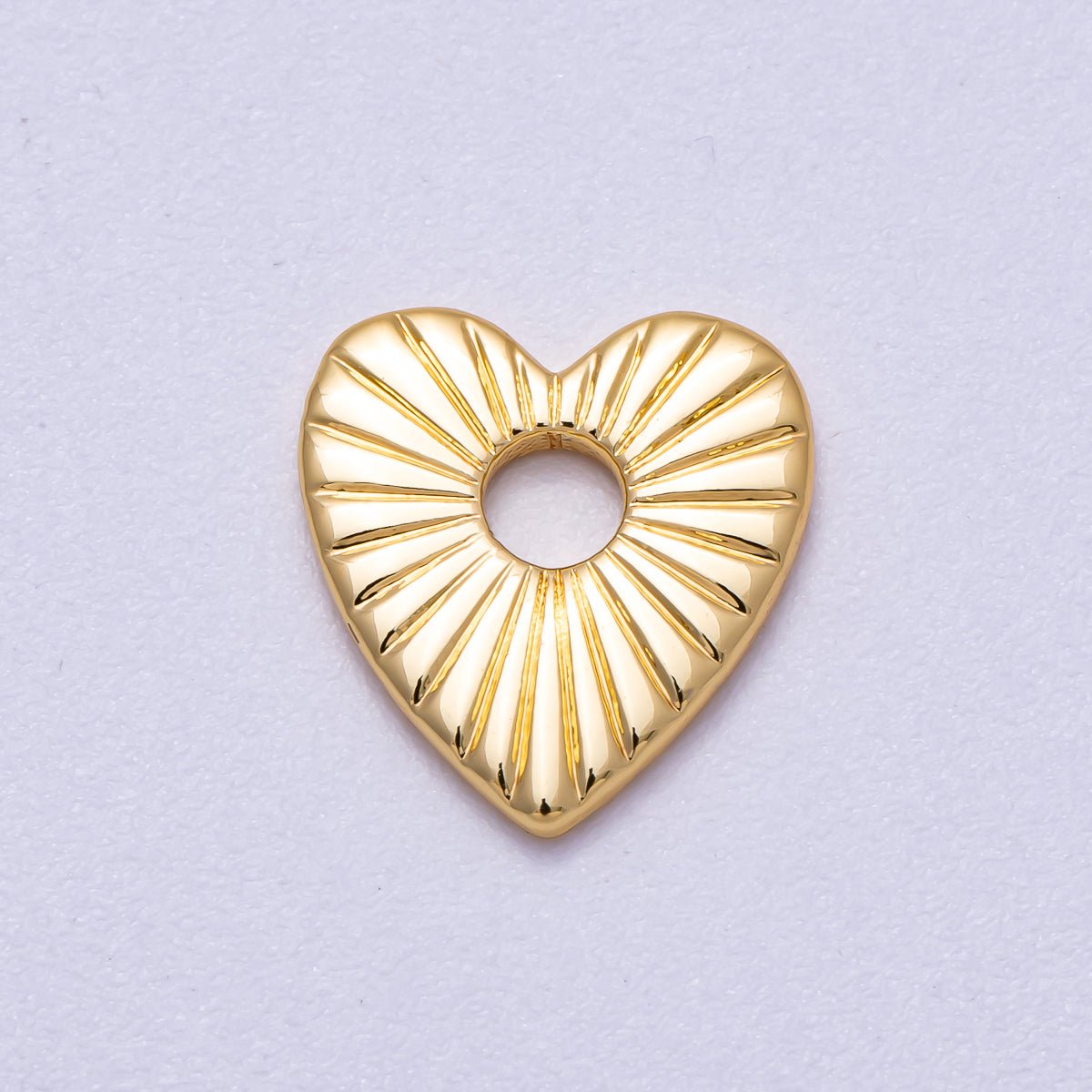 16K Gold Filled 13mm Sunburst Love Heart Spacer Mini Beads | BEADS-00236